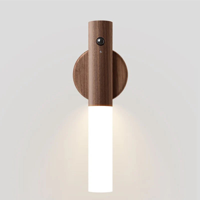 LED Stablampe aus Holz mit Magnetbefestigung – Wiederaufladbare Wandlampe mit warmem Licht & tragbarem Design