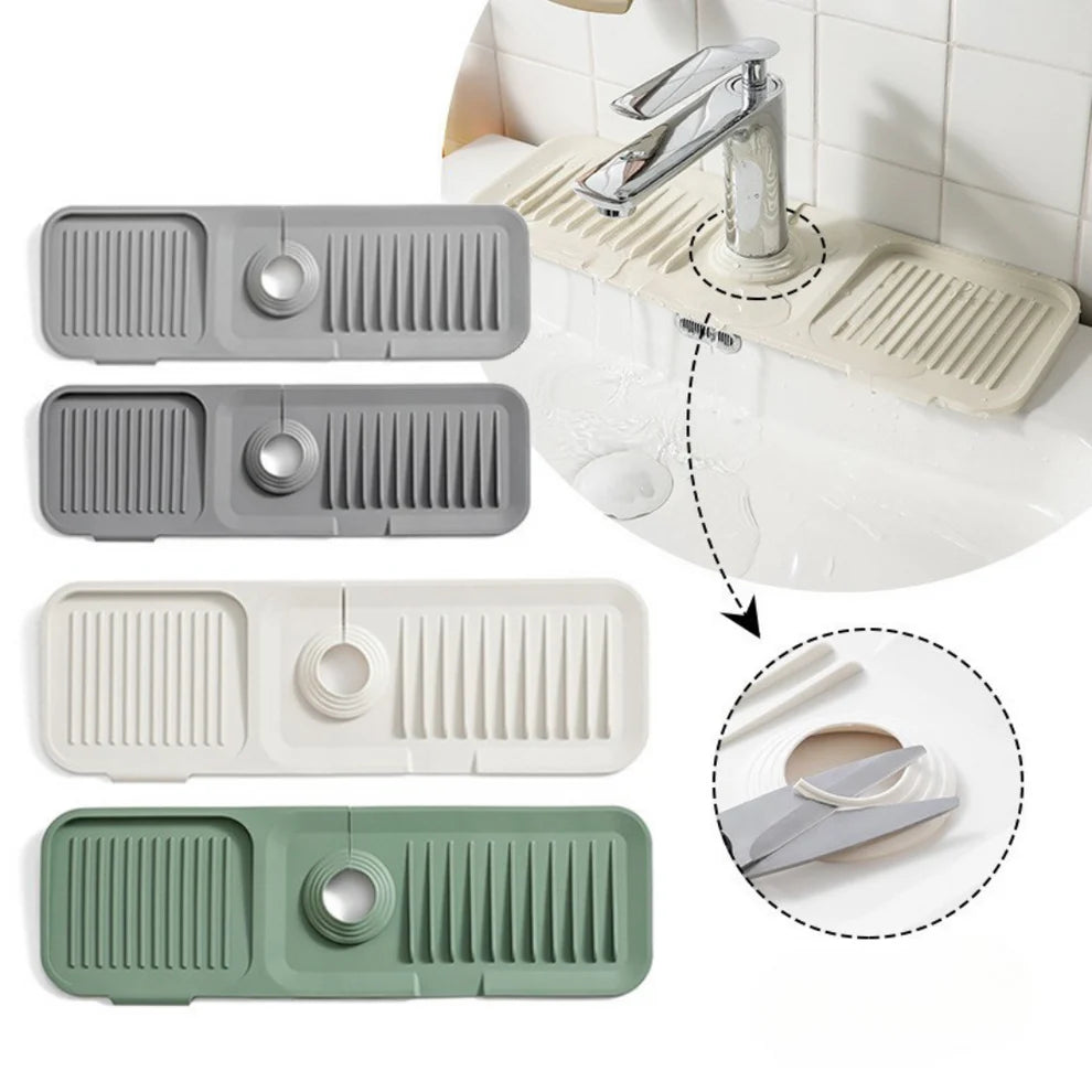 Silikon Spülbecken-Matte mit Ablauf – Rutschfeste Wasserauffangmatte für Küche & Bad