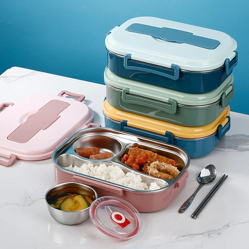 Thermo-Lunchbox mit Edelstahl-Einsatz & mehreren Fächern – Auslaufsicher & warmhaltend