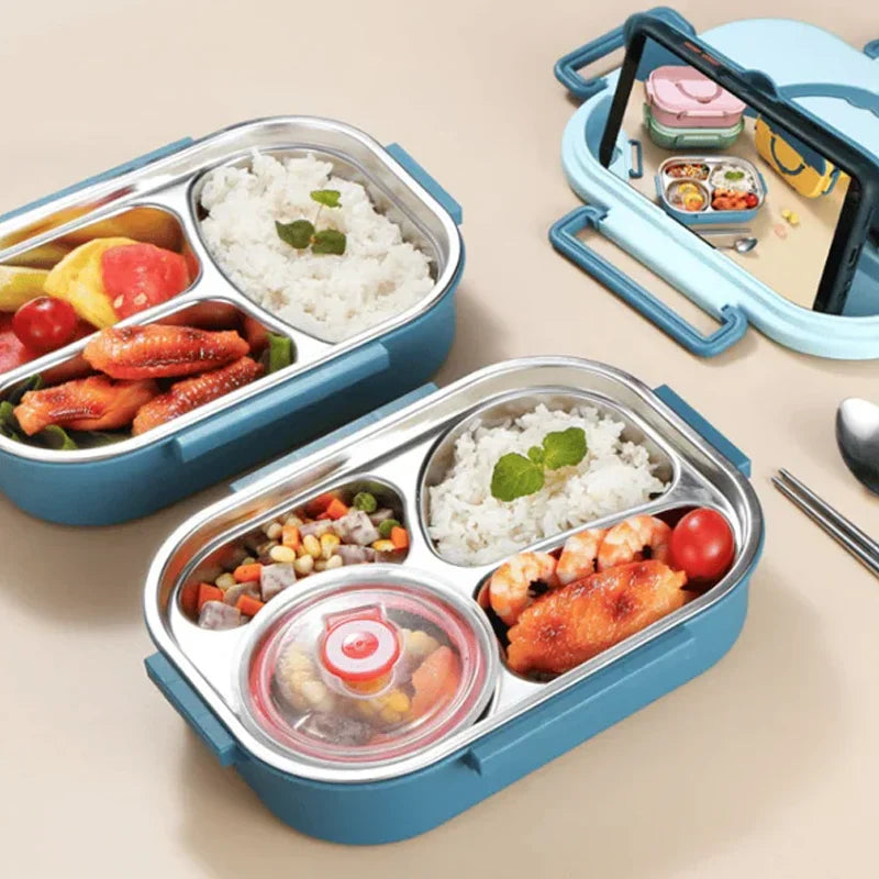 Thermo-Lunchbox mit Edelstahl-Einsatz & mehreren Fächern – Auslaufsicher & warmhaltend