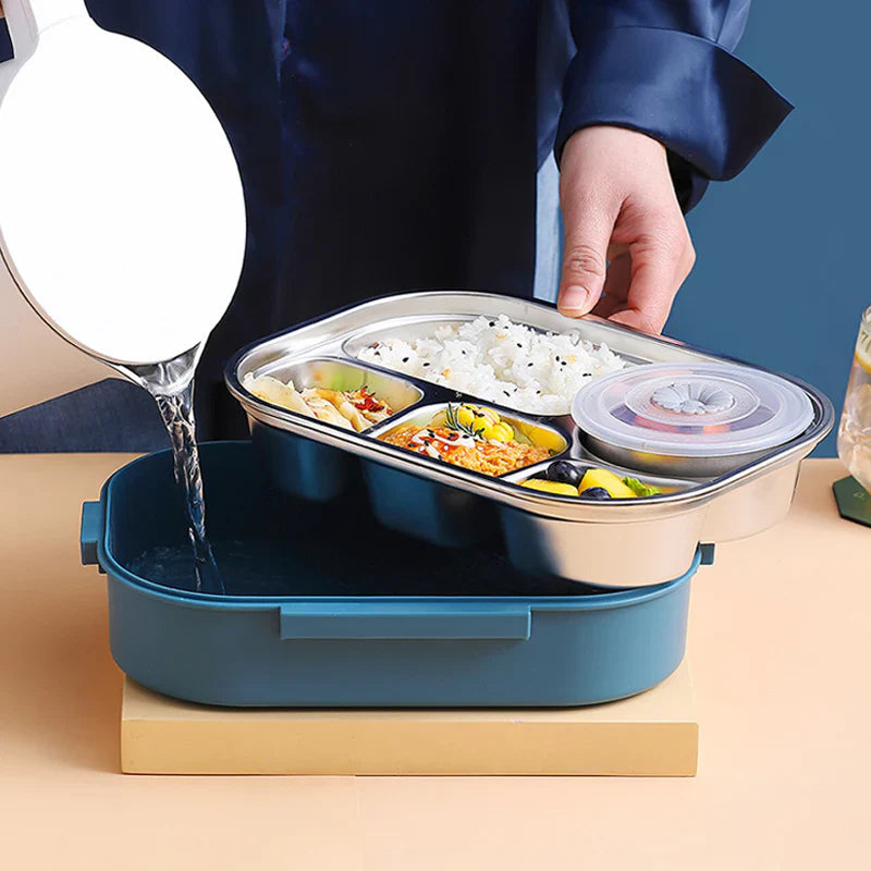 Thermo-Lunchbox mit Edelstahl-Einsatz & mehreren Fächern – Auslaufsicher & warmhaltend
