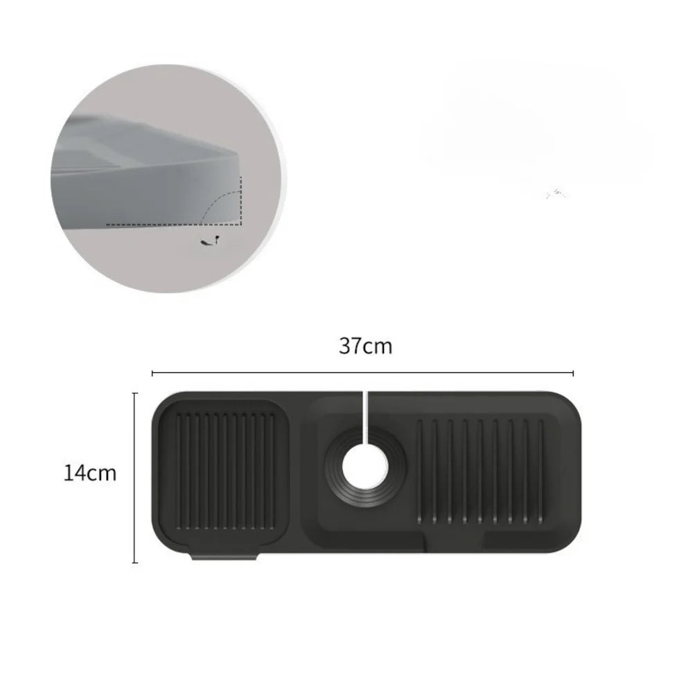 Silikon Spülbecken-Matte mit Ablauf – Rutschfeste Wasserauffangmatte für Küche & Bad