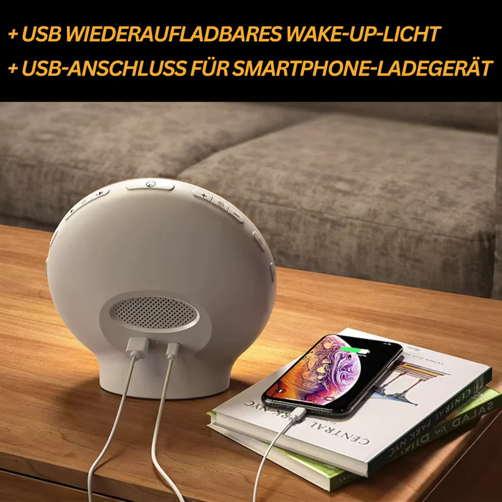 Lichtwecker mit Sonnenaufgang & Sonnenuntergang – Bluetooth, App-Steuerung, Radio & USB-Anschluss