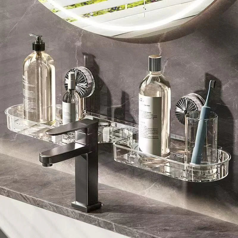 Luxus Wandregal mit starker Haftung – Transparentes Design für Bad & Küche