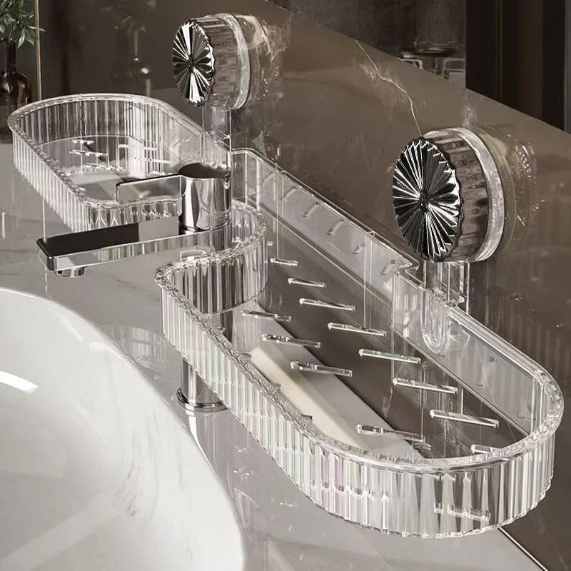 Luxus Wandregal mit starker Haftung – Transparentes Design für Bad & Küche