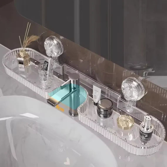 Luxus Wandregal mit starker Haftung – Transparentes Design für Bad & Küche