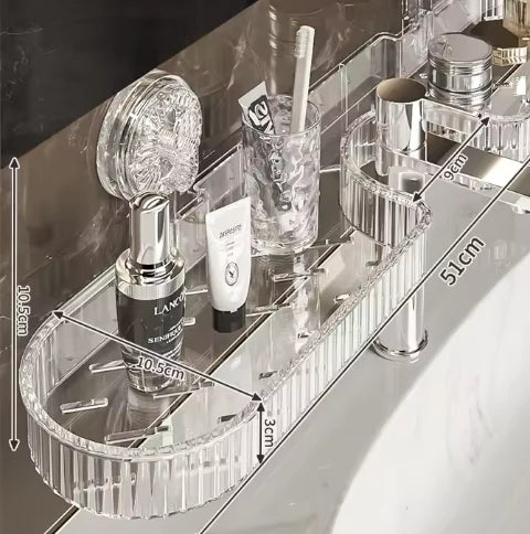 Luxus Wandregal mit starker Haftung – Transparentes Design für Bad & Küche