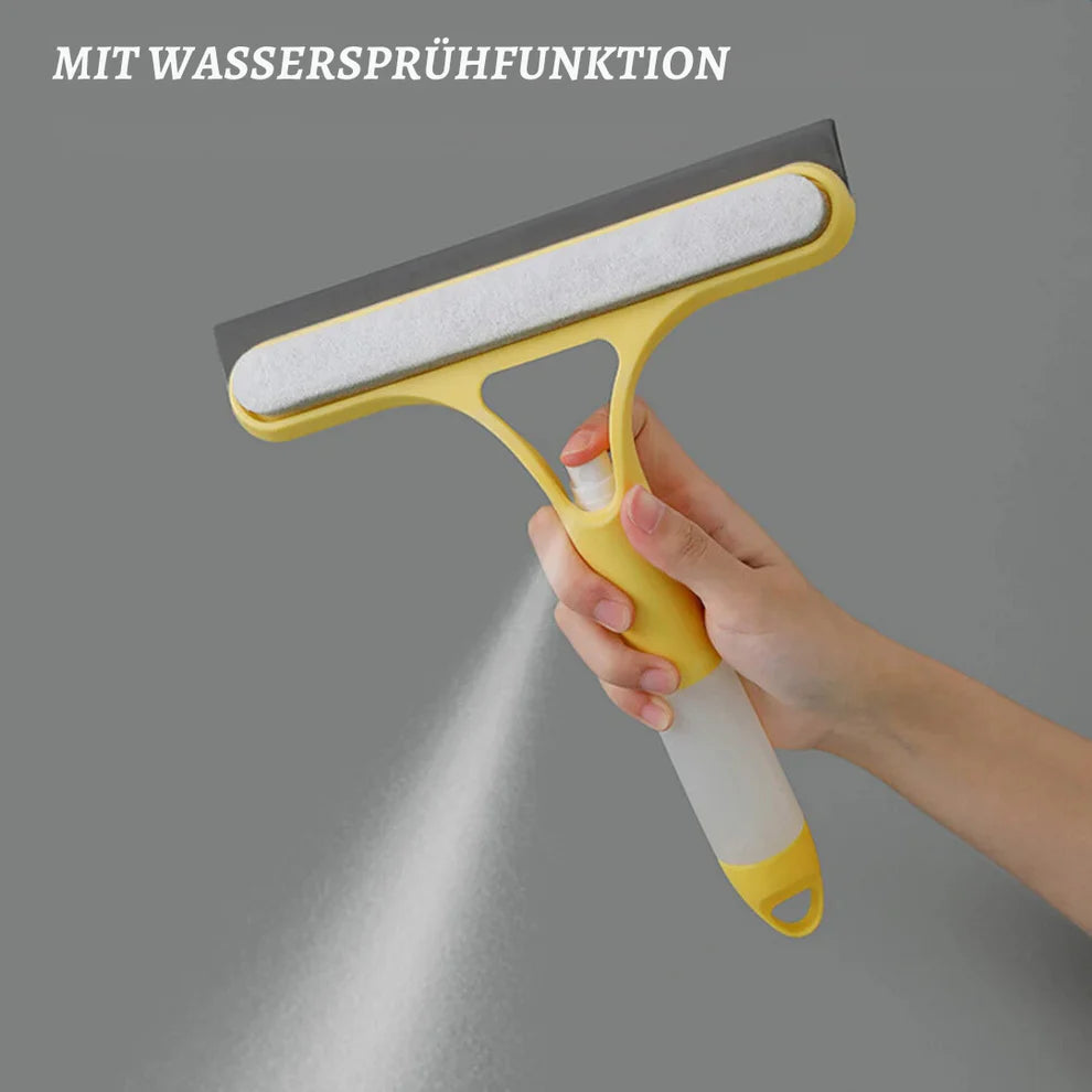 3-in-1 Fensterreiniger mit Wassertank – Sprüher, Schwamm & Abzieher in einem
