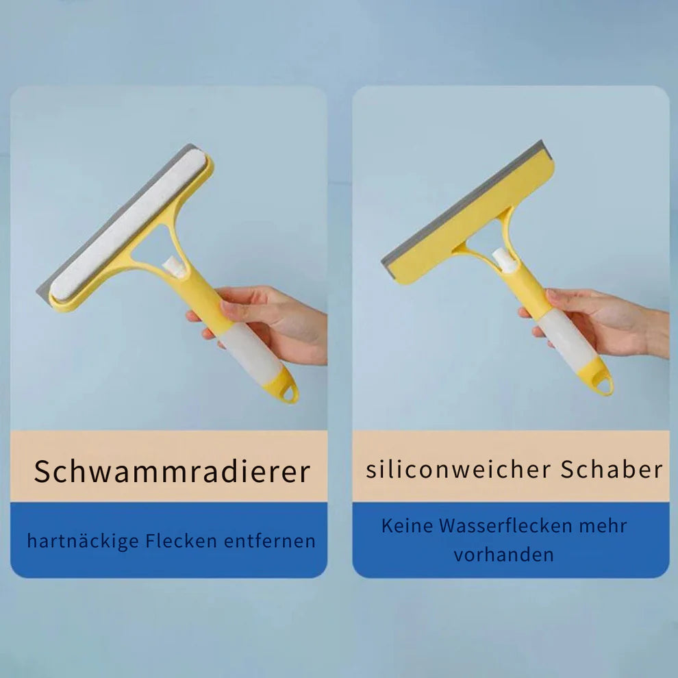 3-in-1 Fensterreiniger mit Wassertank – Sprüher, Schwamm & Abzieher in einem