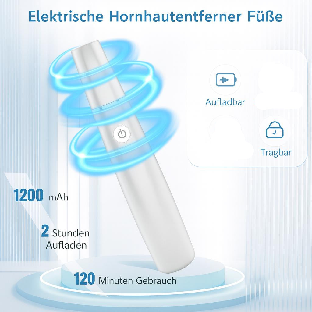 Elektrischer Hornhautentferner – wiederaufladbare Fußpflege mit Ersatzrollen