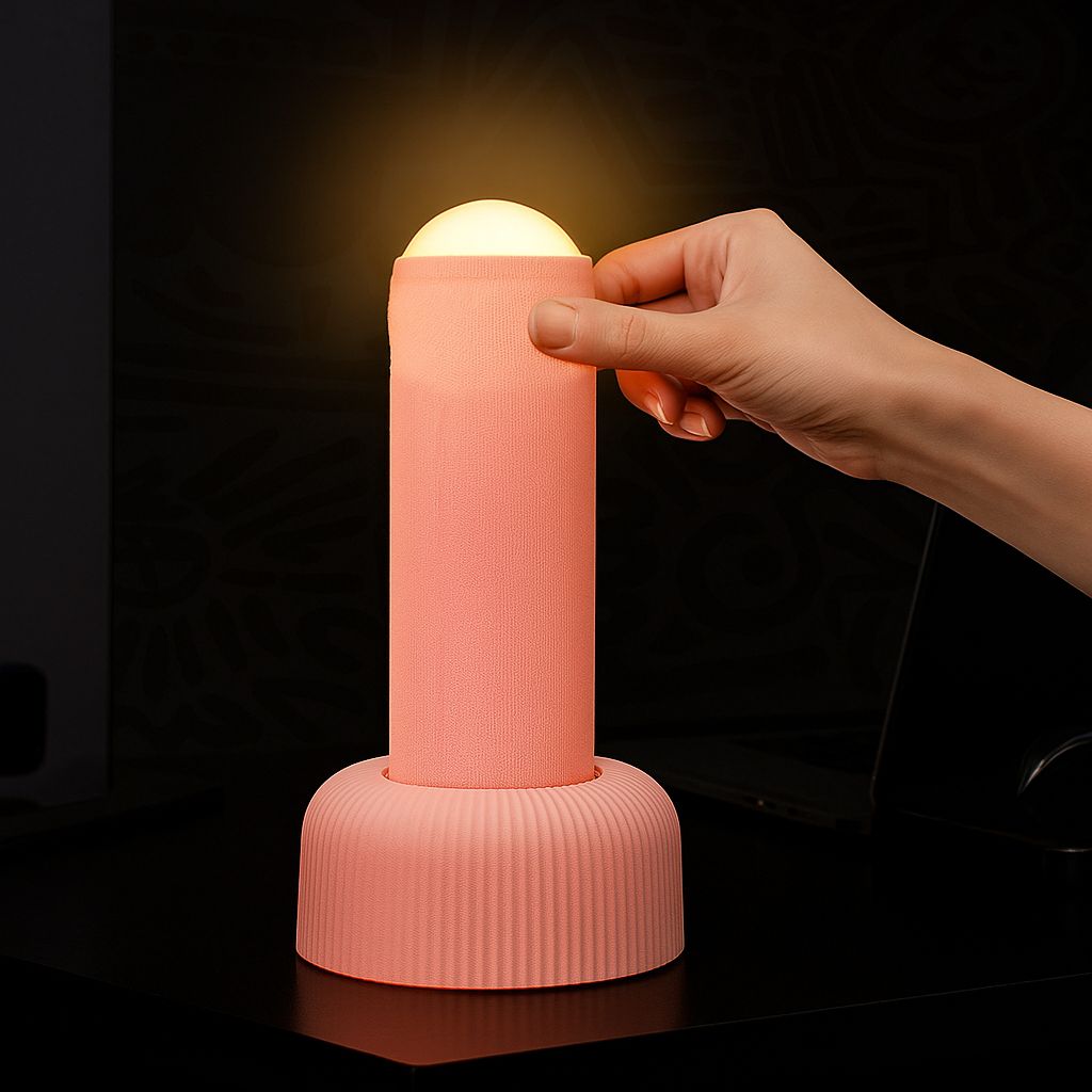 LED Tischlampe – dimmbare Stimmungsleuchte mit Stoffüberzug & modernem Design