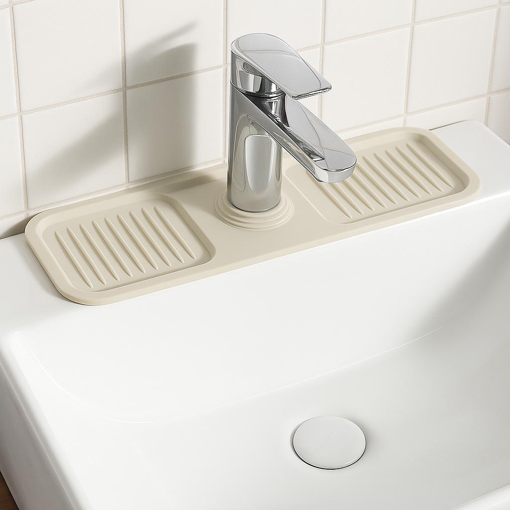Silikon Spülbecken-Matte mit Ablauf – Rutschfeste Wasserauffangmatte für Küche & Bad