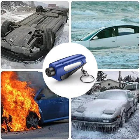 3-in-1 Auto-Sicherheitswerkzeug – Gurtschneider, Nothammer & Rettungshelfer
