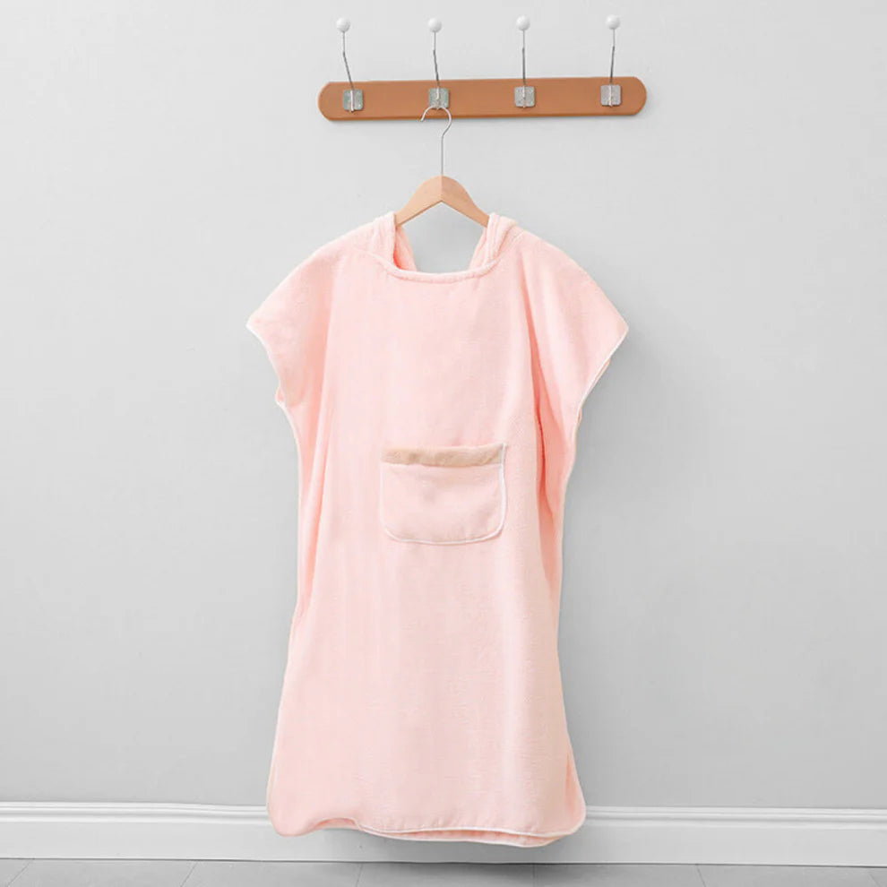 Mikrofaser Badeponcho mit Kapuze und Tasche – schnelltrocknend & gemütlich