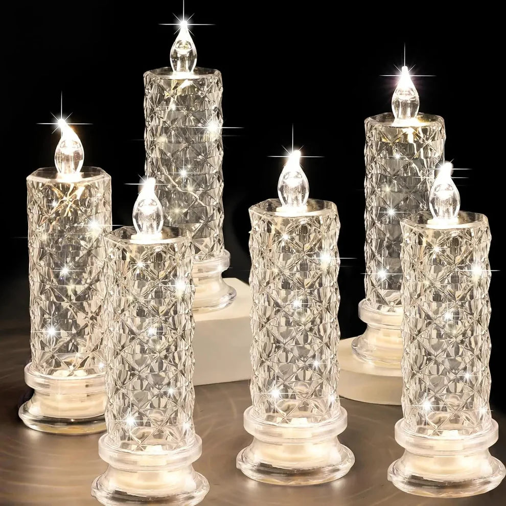LED Kristallkerze mit Flammeneffekt – Elegantes Licht für magische Momente