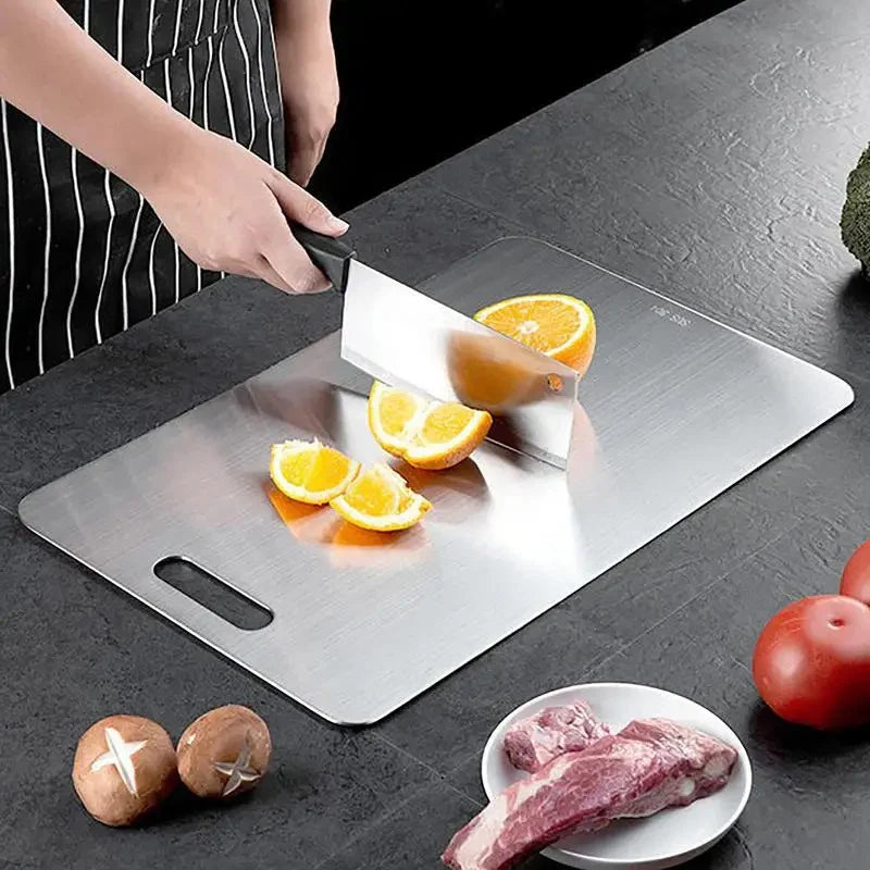 Edelstahl Schneidebrett – hygienisches Küchenbrett für Fleisch, Gemüse & Obst