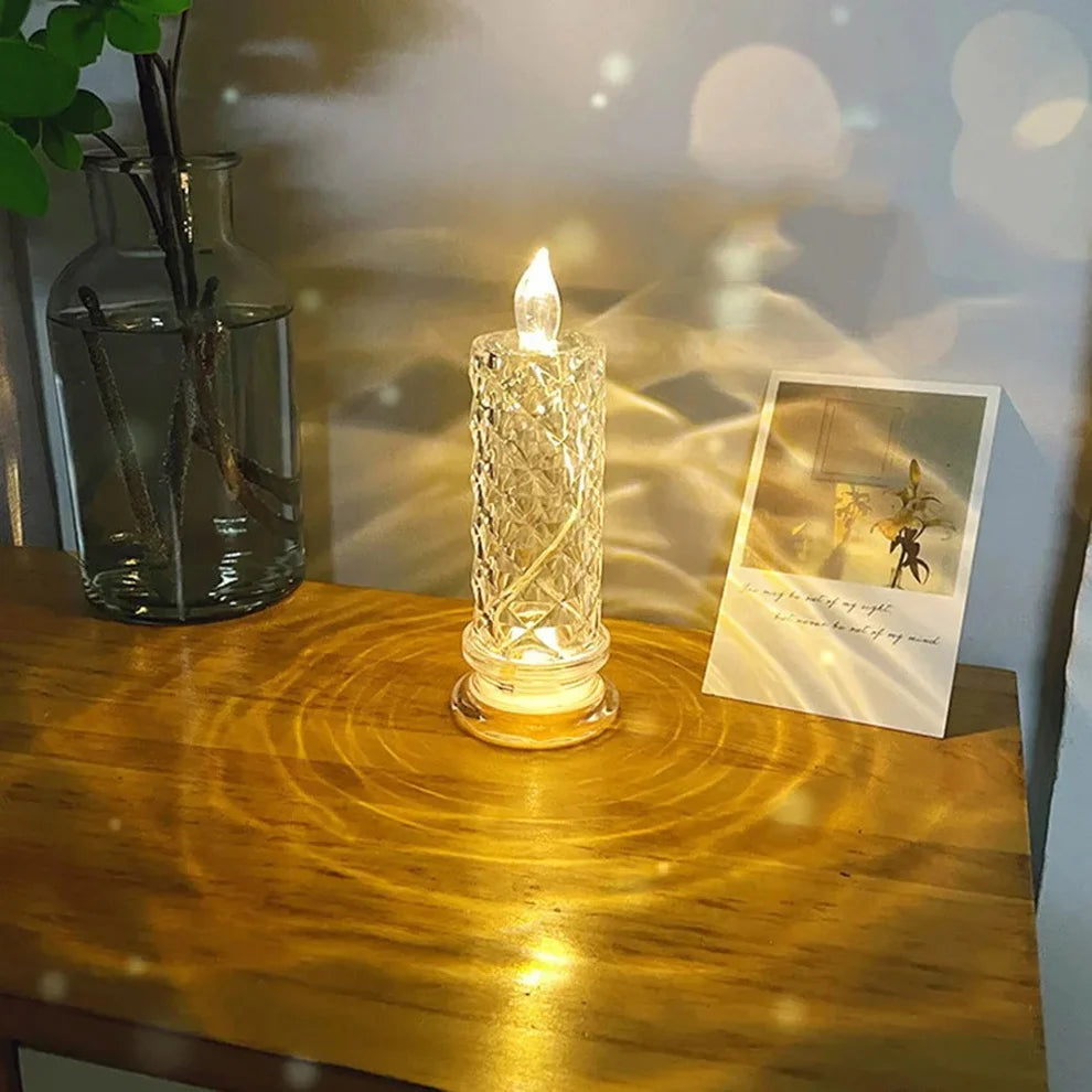 LED Kristallkerze mit Flammeneffekt – Elegantes Licht für magische Momente