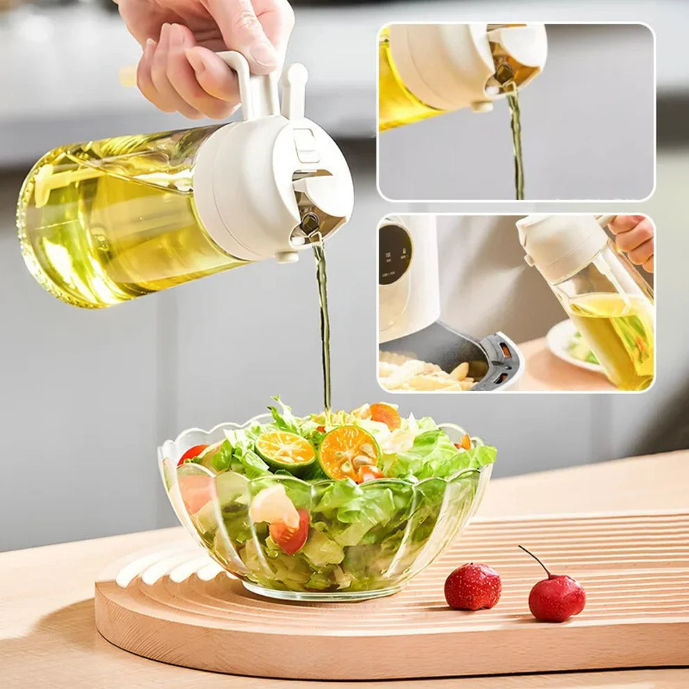 2-in-1 Öl- & Essigspender mit Sprühfunktion – Tropffrei & smart dosieren