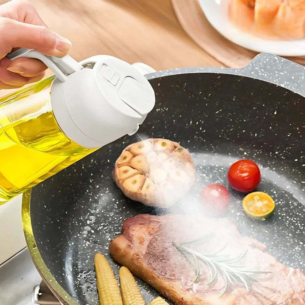 2-in-1 Öl- & Essigspender mit Sprühfunktion – Tropffrei & smart dosieren
