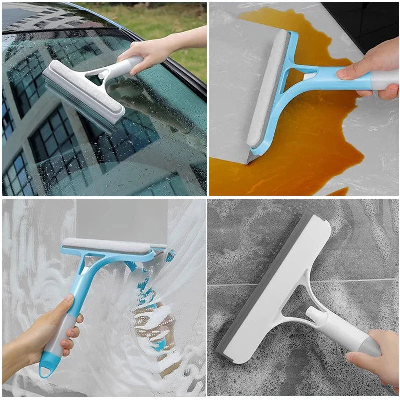 3-in-1 Fensterreiniger mit Wassertank – Sprüher, Schwamm & Abzieher in einem