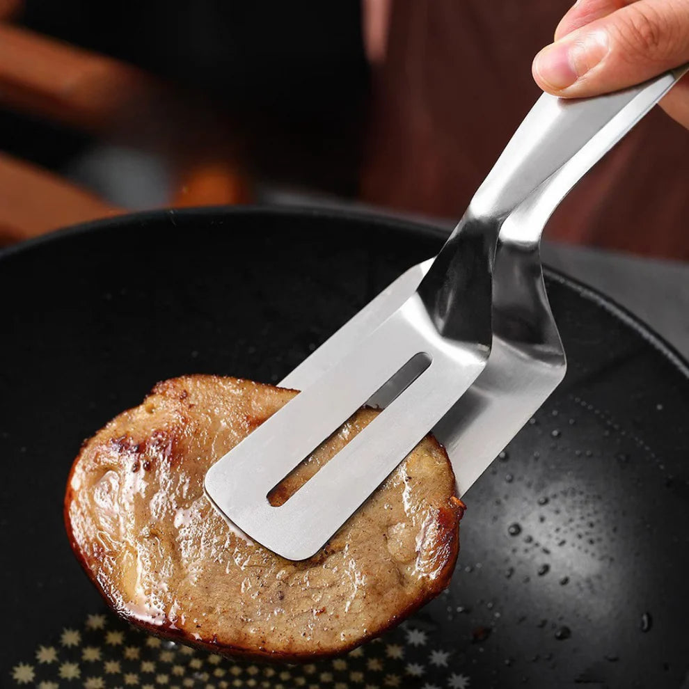 Edelstahl-Wendezange mit Schaufelspatel – 2-in-1 Küchenhelfer zum Braten & Servieren