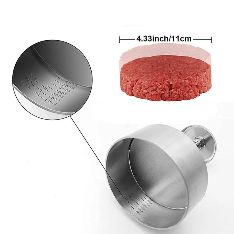 Edelstahl Burgerpresse – Verstellbare Pattie-Presse für perfekte Burger