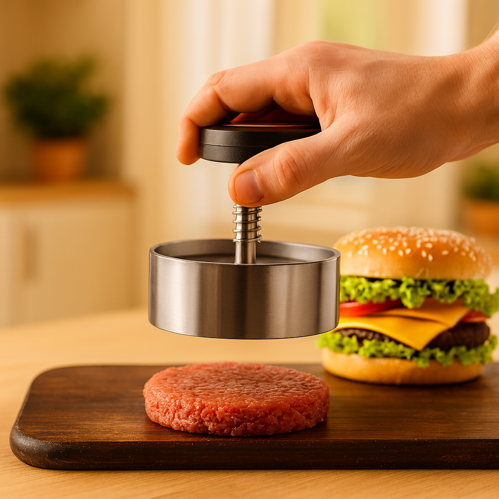 Edelstahl Burgerpresse – Verstellbare Pattie-Presse für perfekte Burger