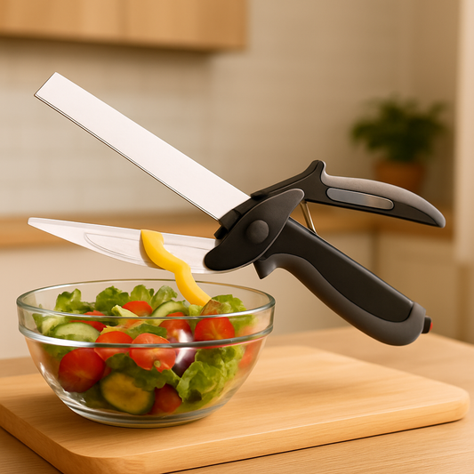 Multifunktions-Küchenschere mit integriertem Schneidebrett – 2-in-1 Schneidwerkzeug für Gemüse, Fleisch & Obst