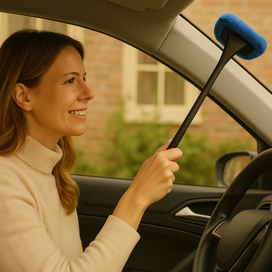Auto-Fensterreiniger mit langem Griff – Mikrofaser Reinigungspad für innen & außen
