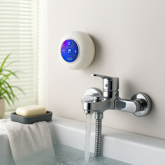 Wasserdichter Bluetooth-Lautsprecher mit LED-Licht & Saugnapf – Für Dusche, Badewanne und Outdoor geeignet