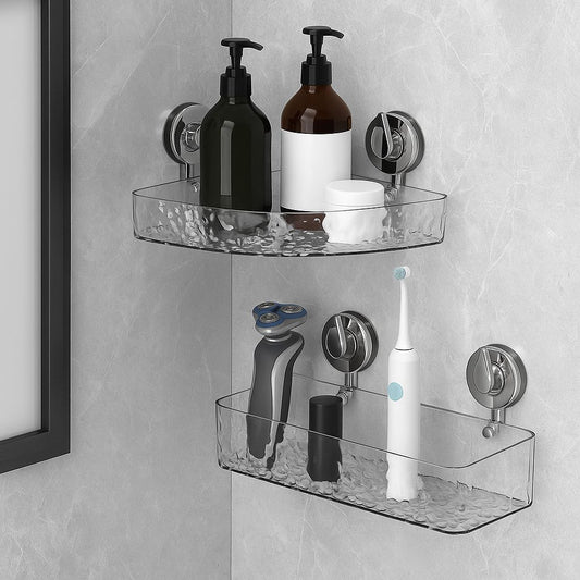 Badezimmer Eckregal – selbstklebendes Duschregal ohne Bohren, Wandablage für Pflegeprodukte