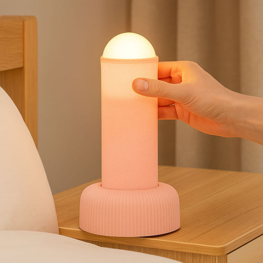 LED Tischlampe – dimmbare Stimmungsleuchte mit Stoffüberzug & modernem Design