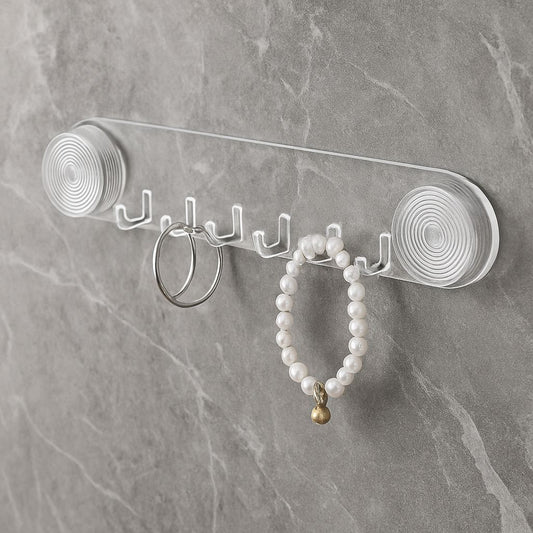 Selbstklebende Hakenleiste – Transparenter Organizer für Schmuck, Schlüssel & Accessoires