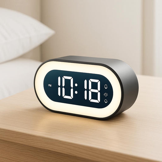 Digitaler LED Wecker mit Nachtlicht – Musik-Alarm, Snooze & dimmbare Helligkeit