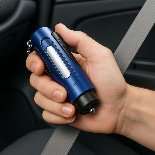 3-in-1 Auto-Sicherheitswerkzeug – Gurtschneider, Nothammer & Rettungshelfer