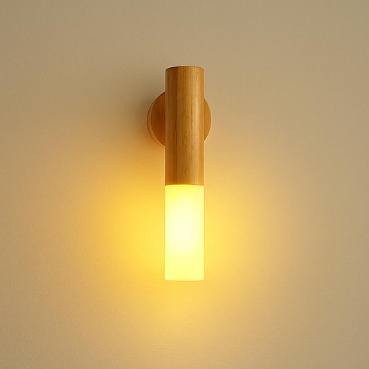LED Stablampe aus Holz mit Magnetbefestigung – Wiederaufladbare Wandlampe mit warmem Licht & tragbarem Design