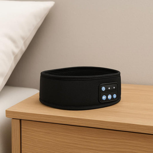 Bluetooth Schlafkopfhörer Stirnband & Schlafmaske – Kabelloses Musik-Headband mit Lautsprecher