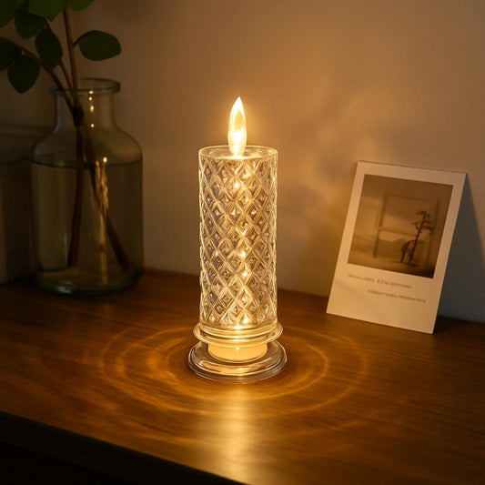 LED Kristallkerze mit Flammeneffekt – Elegantes Licht für magische Momente