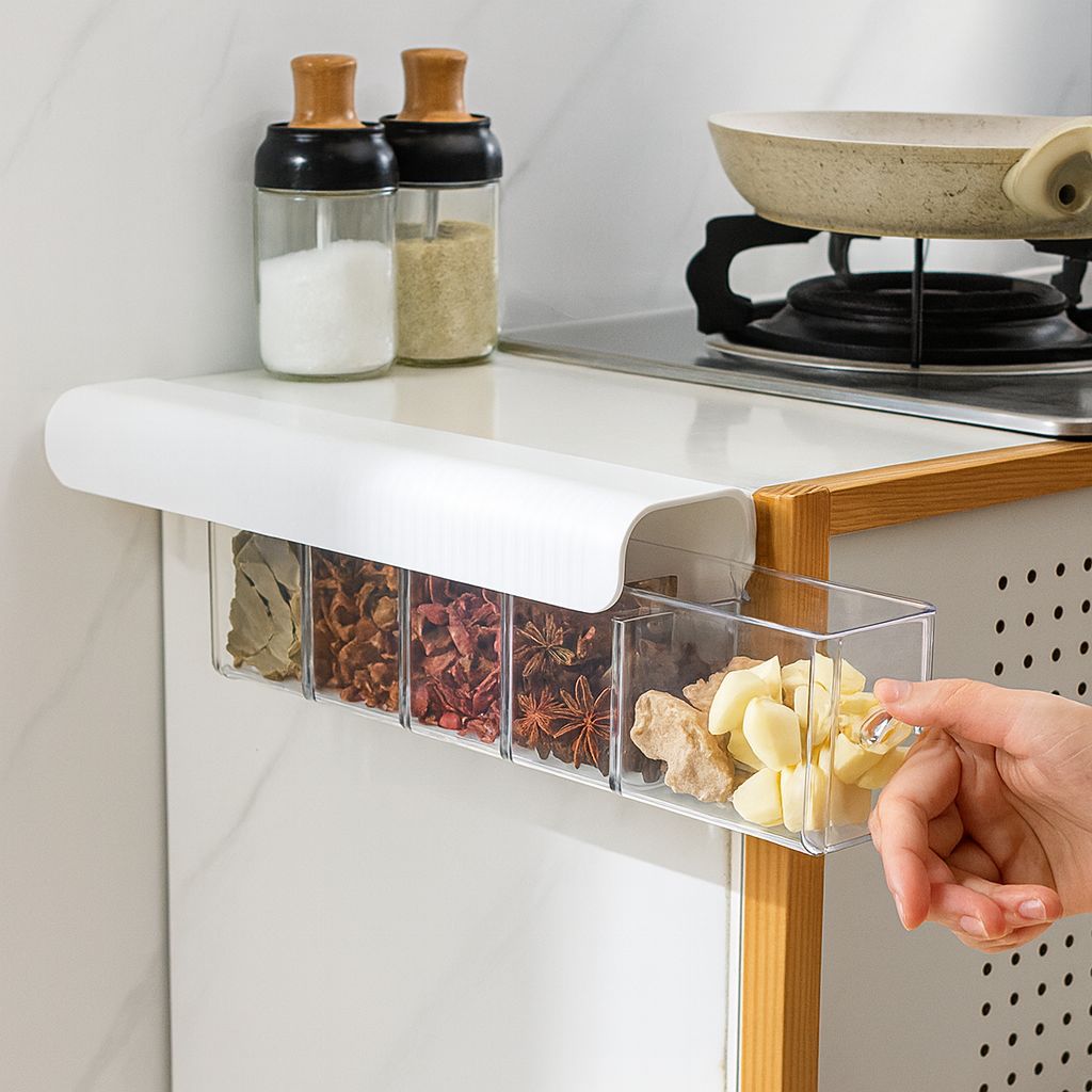 Ausziehbarer Gewürzorganizer mit Vorratsfächern – Aromaschutz, platzsparend & transparent für Küche und Haushalt