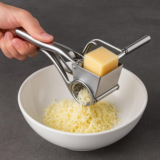 Hand-Käsereibe mit Kurbel – Edelstahl-Rollenreibe für Käse, Nüsse & Schokolade