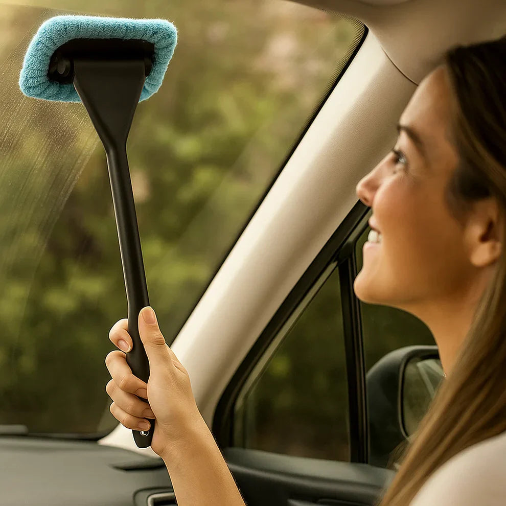 Auto-Fensterreiniger mit langem Griff – Mikrofaser Reinigungspad für innen & außen