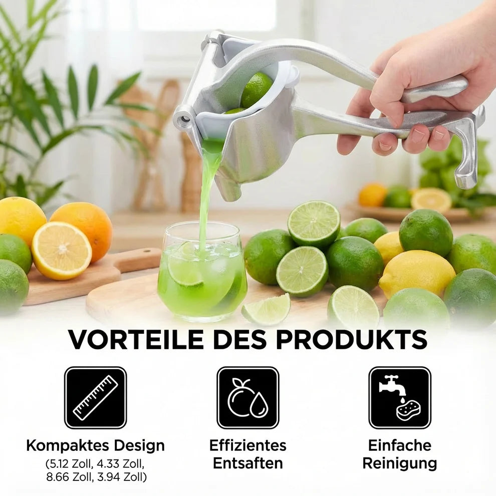 Aluminium Handentsafter – Manuelle Zitruspresse für Zitrusfrüchte, robust & leicht zu reinigen
