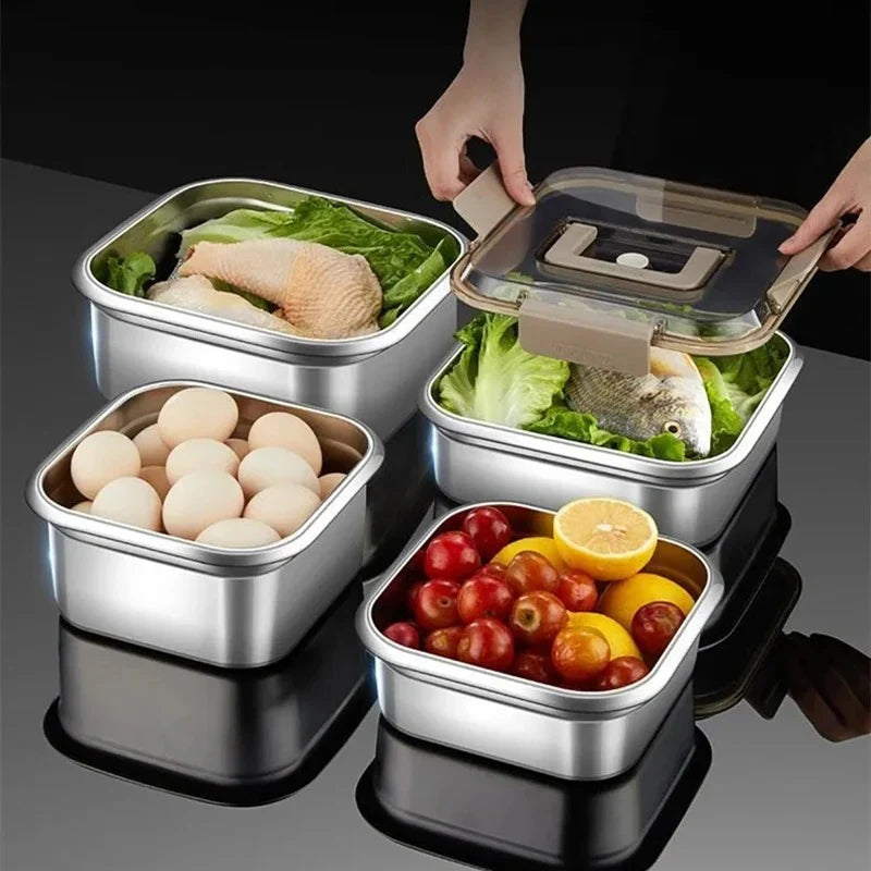 Edelstahl Frischhaltedosen – Auslaufsichere Vorratsbehälter mit Deckel für Meal Prep und Lebensmittelaufbewahrung